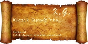 Kuczik Gyopárka névjegykártya